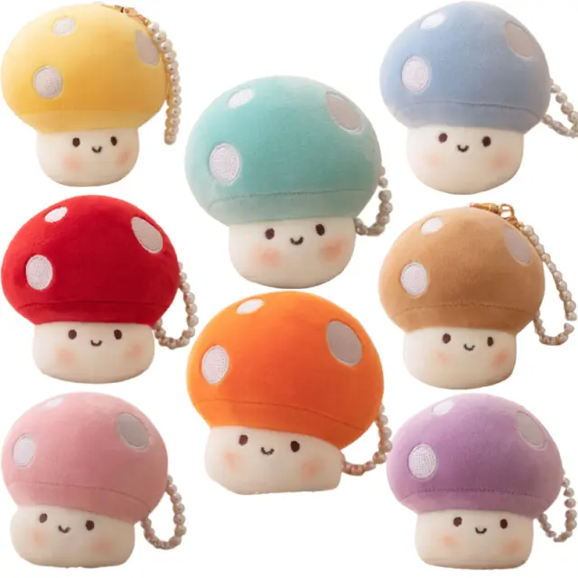 Fluffy Plush Mushroom Doll With Customizable Design Perfect For Gift And Hanging