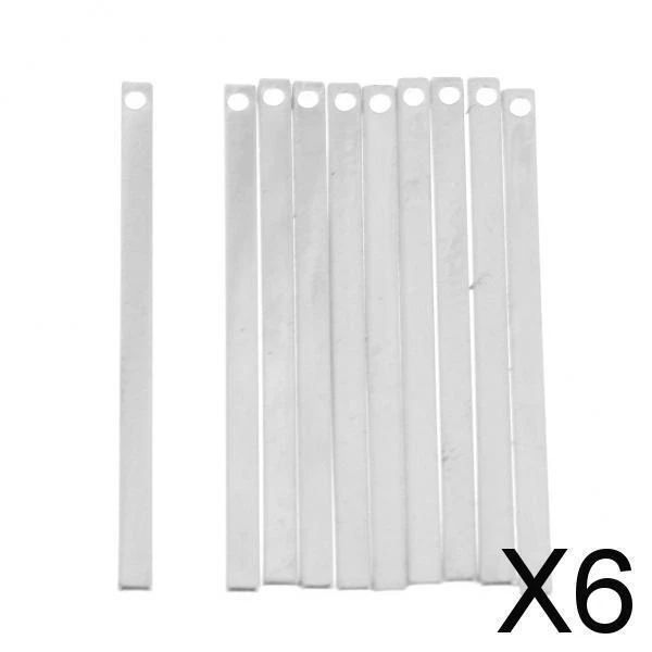 6X 10Set Blank Stamping Tag Anhänger Recatngle Charms Für Schmuckherstellung