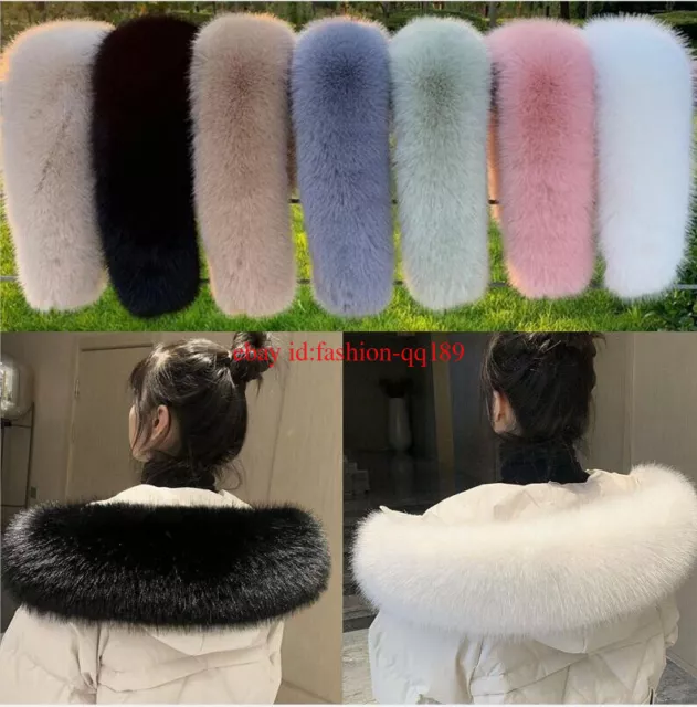 Soft Fox Fur Collar Faux fur Scarf DIY Trim For Hood Winter Down Jacket Coat New