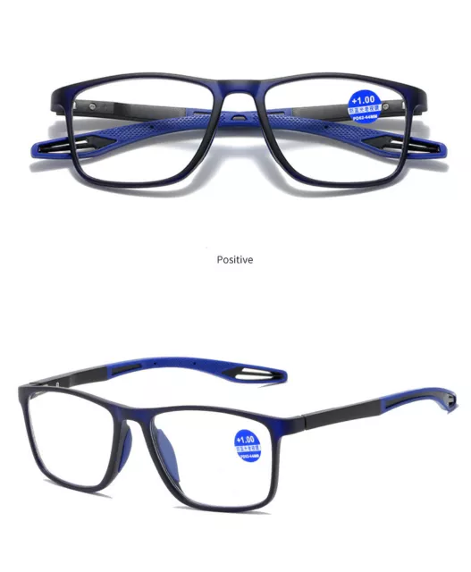 Men TR90 Anti-blue Light Square Reading Glasses Sport 1.0 1.5 2.0 2.5 3 3.5 4.0K