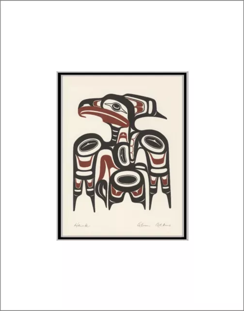 HAWK by Haida Gwaii artist Alvin Adkins - 11" x 14" Matted art print