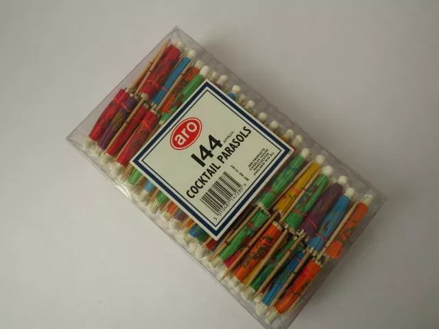 A box Of 144 Cocktail Stick Parasols, Bar Ware - Brewerania - Garden Parties