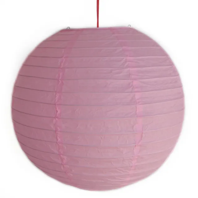 2 of 12" Chinese Light Pink Paper Lanterns