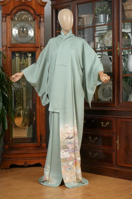Dear Vanilla Japanese Silk Tomesode Kimono Women's Authentic Japan Made Vintage