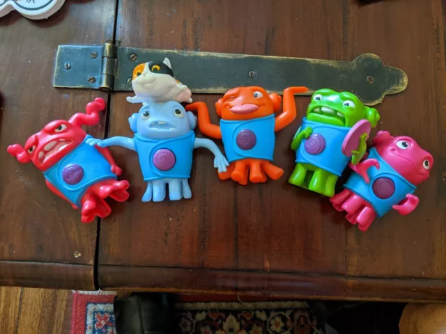 5x Home ALIENS Boovs OH FIGURES Red Pink Blue Green Orange - McDonald's LOT Bulk