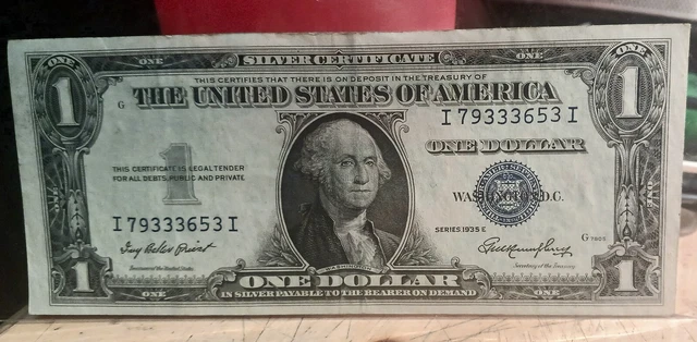 1935E $1 One Dollar Silver Certificate Blue Seal Gem circulated