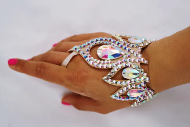 Ballroom jewelry Belly dance bracelet Crystal hand bracelet Belly dance jewelry