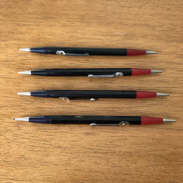 Autopoint US Gov. Vintage Dual Tip Mechanical Pencil Red and Black Lead lot of 4