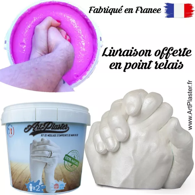 Artplaster.fr Kit De Moulage D’empreintes 3D En Plâtre Pour 2 Mains Adultes