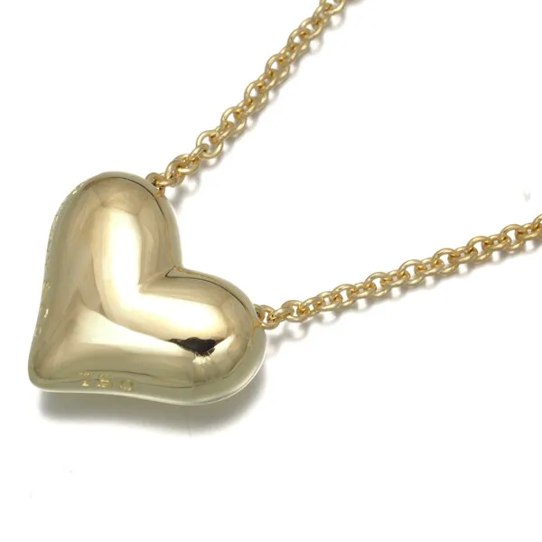 Auth Tiffany&Co. Necklace Pinched Heart 18K 750 Yellow Gold