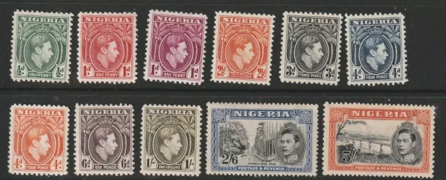 NIGERIA 1938 KGVI VALUES TO 5s MOUNTED MINT SG49 - 59