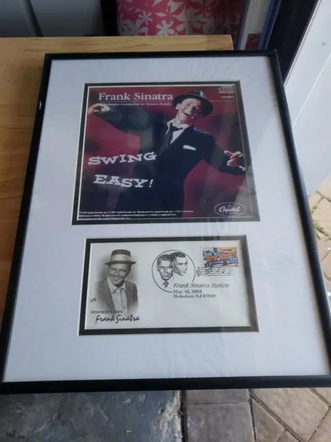 Frank Sinatra Swing Easy Record Disc Lp Album Frame With Stamped Envelope .