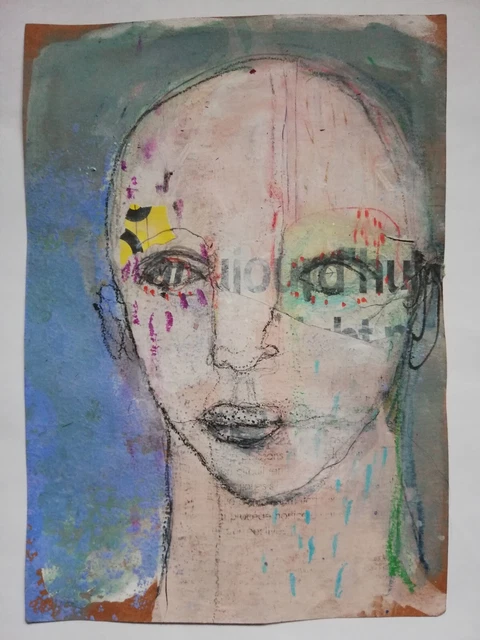 ART SINGULIER BRUT outsider dessin original encre demelis papier EUR 50
