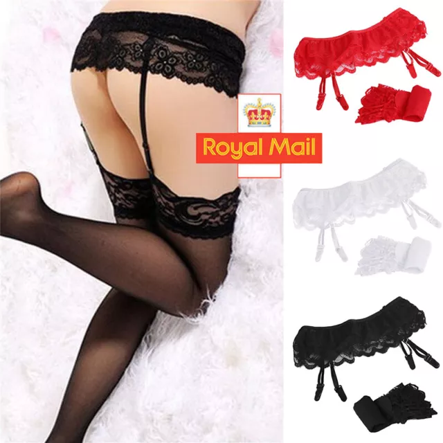 Suspender Belt or Set with Stockings - Lace Wide Narrow Slim Deep FAST