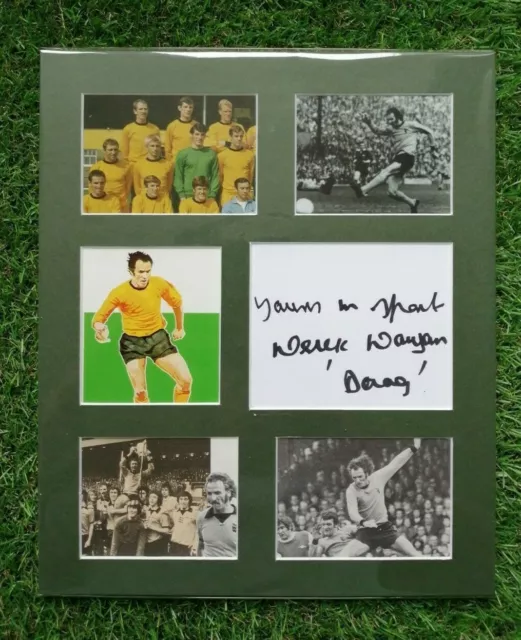 DEREK DOUGAN WOLVES & NORTHERN IRELAND SIGNED DISPLAY 12 x 10 MOUNT WWFC COA