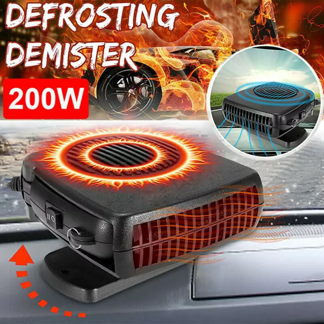 200W Electric Car Heater 12V DC Heating Fan Defogger Defroster Demister Portable