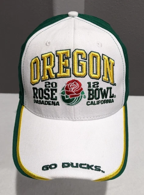 OREGON DUCKS 2012 Rose Bowl Champions White Green Mens Hat Cap Adjustable