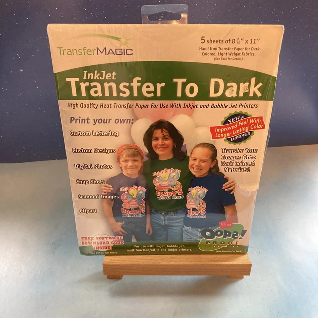Transfer Magic FXTD-5 Ink Jet Transfer Paper for Dark Fabric (5 Pack), 8.5" x 11