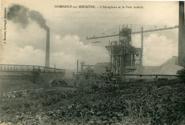 Carte DOMBASLE SUR MEURTHE L'Aéroplane et le Pont Mobile