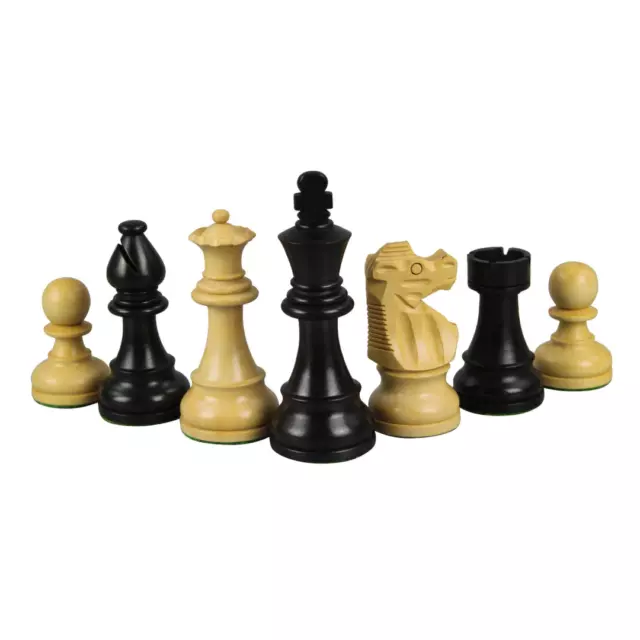 Ebonised French Lardy Staunton Chess Pieces 3 Inch