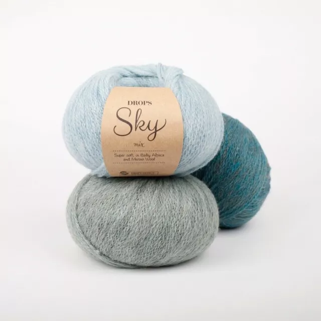 Alpaca Merino DK yarn SOFT Light weight Crochet baby knitting wool DROPS SKY