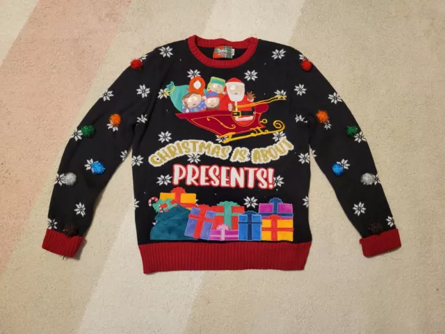 Spencers South Park Christmas Is About Presents Singing Light-Up Sweater Adult M