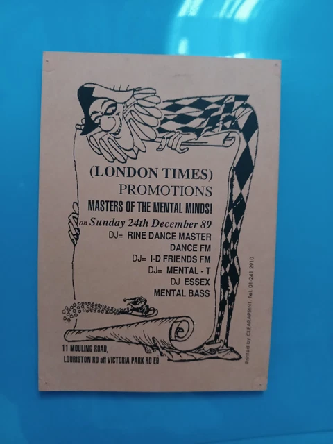 ACID HOUSE RAVE Flyers 1989 Masters Of The Mental Minds Flyer EUR 5,87 ...