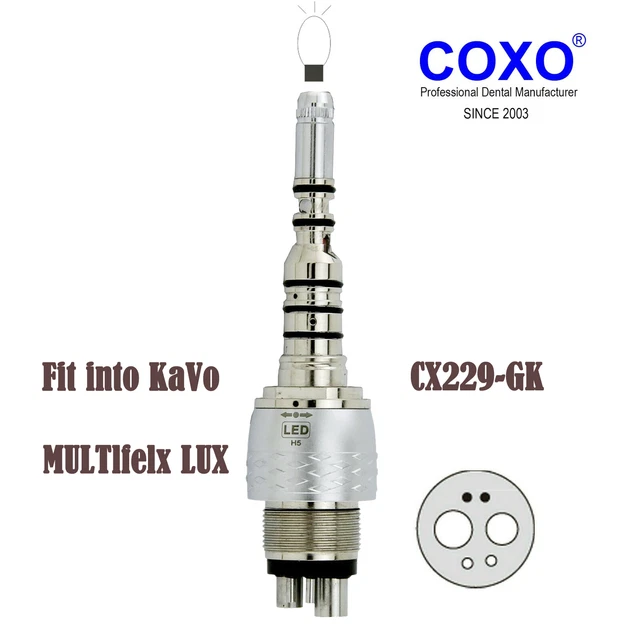 COXO Dental Coupling Coupler Multiflex For KAVO Fiber Optic LED Handpiece 6Hole