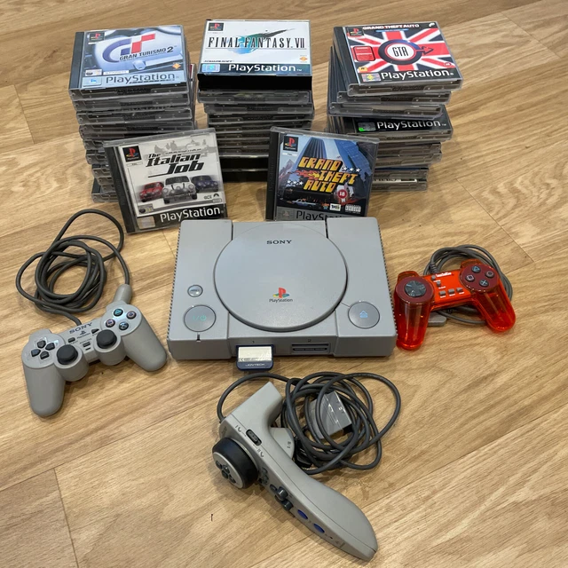 SONY PLAYSTATION 1 Ps1 Console Bundle With 30+ Games And 3 Controllers ...