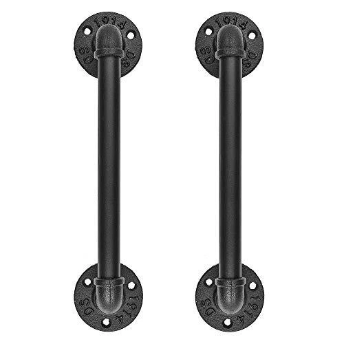 Industrial Pipe Barn Door Handles and Pulls, Rustic Vintage Grab Bar