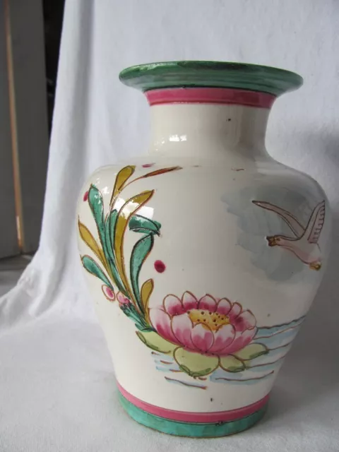 Sehr dekorative, hochwertige Keramikvase mit Handbemalung 20 cm hoch
