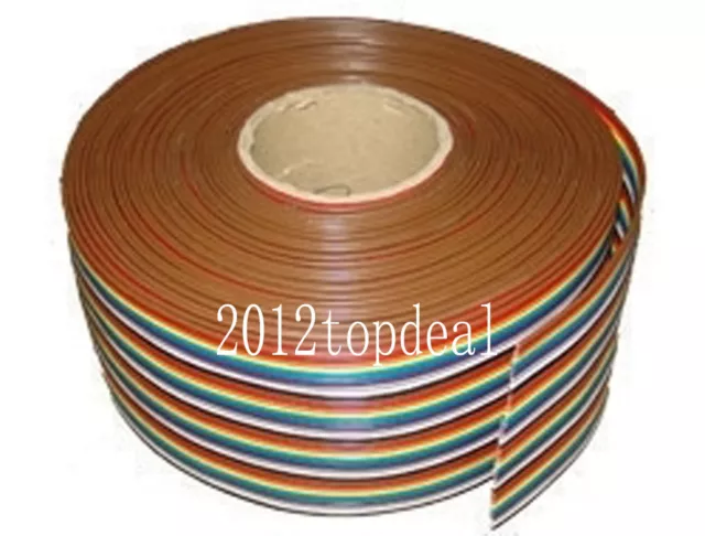 2M 3.3ft 40 Way 40 pin Flat Color Rainbow Ribbon IDC Cable Wire Rainbow Cable