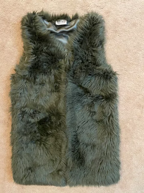 Next Girls Green Faux Fur Gilet - Age 10 Years