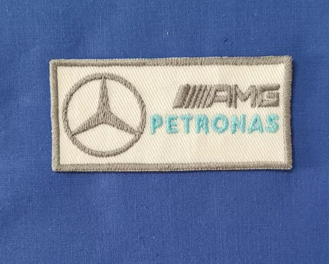 TOPPA PATCH RICAMATA Mercedes Amg Petronas F1 TERMOADESIVA O DA CUCIRE 8,5X4 CM