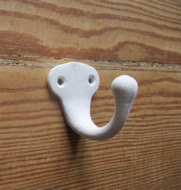 Wardrobe Hooks - Coat Hook - Wall Hook Cast Iron IN White Look Small