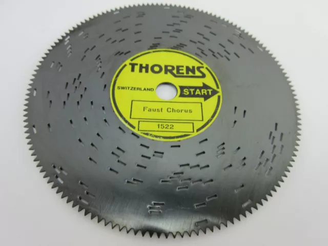 FAUST CHORUS Music Box Disc 1522 Thorens 4.5" Vintage Switzerland