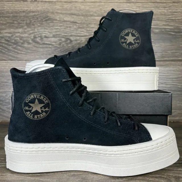 Converse Women's Chuck Taylor All Star Modern Lift Hi Platform Black Suede Shoes