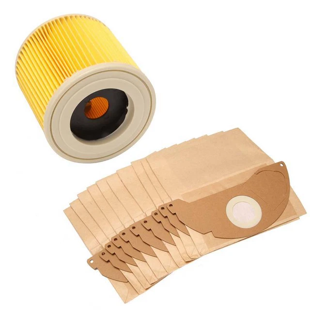 Für Nass Und Trocken Wd2 Staubsauger Filter Und 10X Beutel E7S2