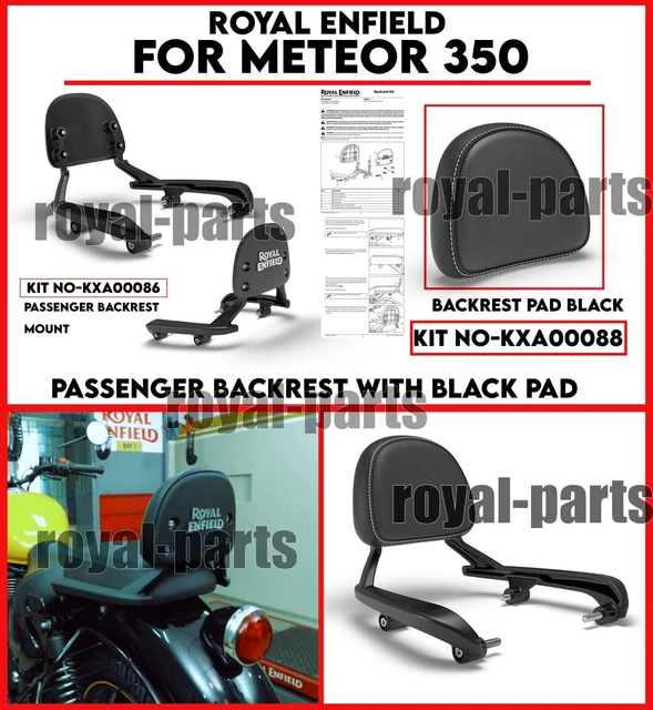 Supporto Lombare Per Moto Cuscinetti Schienale Passeggero Nero Royal Enfield KXA00154 Cuscinetto Schienale Royal Enfield Bullet - 10