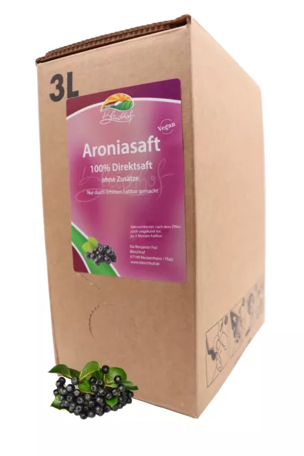 Bleichho Aroniasaft – 100% Direktsaft, Bag-in-Box mit Zapfsystem (3l Saftbox)