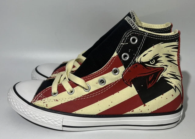 New Converse Chuck Taylor Hi Top Eagle Red Off White Juniors Sz4 Women’s Size 6