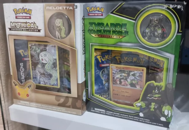 ZYGARDE COMPLETE FORME & SEALED Meloetta Mythical Pokemon Collection Pin Sets