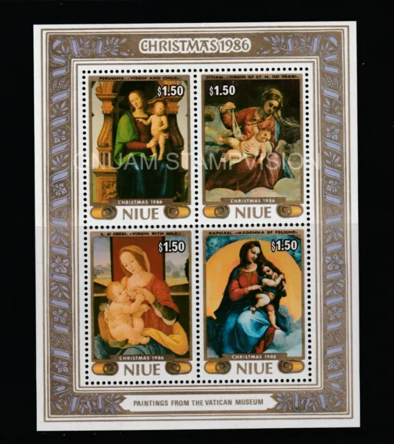 Niue 1986-Christmas Paintings Block [ Michel BL 105 ] Cv 16€. MNH **