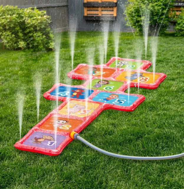 Cocomelon Hopscotch With Sprinkler Children's Fun Outdoor Water Play Activity uk