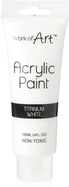 Kunstwerk Acrylfarbe Tube weiß Farbe Handwerk Künstler Maler 120ml
