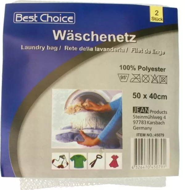 Wäschenetze XL(3,73€/m²) 2Stück 50x40cm 95°C 100%Polyester Wäscheschutz 95045079