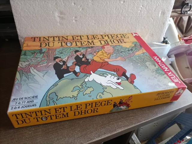 TINTIN ET LE PIÈGE DU TOTEM DHOR–jeu de société Vintage-Nathan 1992-TBE