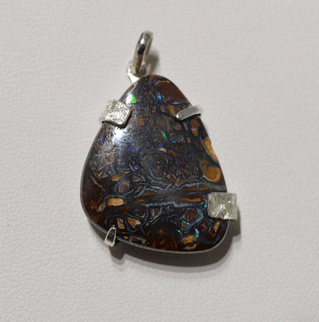 Pendentif argent opale Yowah Boulder 16,30 carats - Natural Opal Silver pendant