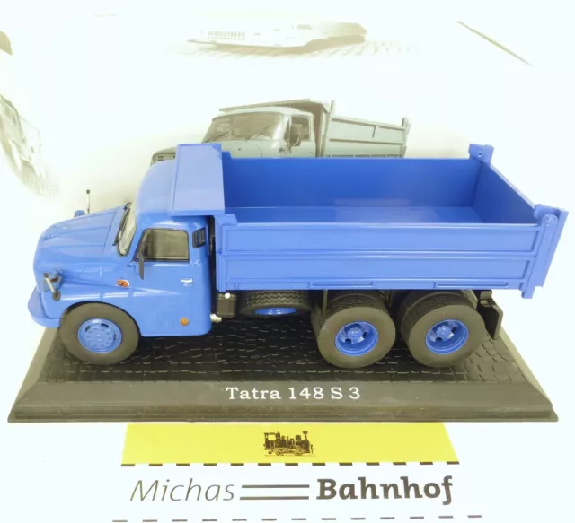 Tatra T148 S3 3-Seiten Kipper LKW blau ATLAS 1:43 OVP NEU LA4 µ *