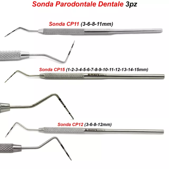 Sonda Dentale Misura Profondità Tasca Strumenti Parodontologia Sonde Parodontali